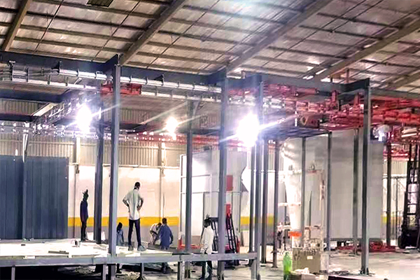 Aluminium section power and free conveyor powder coating line in Saudi Arabia Installation