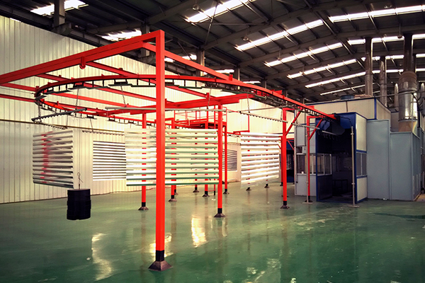 Paint spraying line